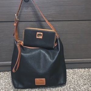 Dooney and Bourke Pebble Leather Hobo bag w Wristlet